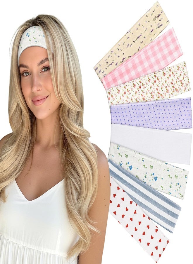 Yunaking Gift for Women 8pcs Fashion Headband: Headbands for Women Girls Valentines Day Gifts for Her Woman Soft Fabric Hairbands Hair Styling Accessories Birthday Gift Teen Girls Wife Sister Stocking Stuffers - Image 1
