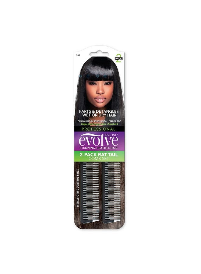 Evolve Firstline Evolve 2Pack Rat Tail Comb 2 Ea - Image 1