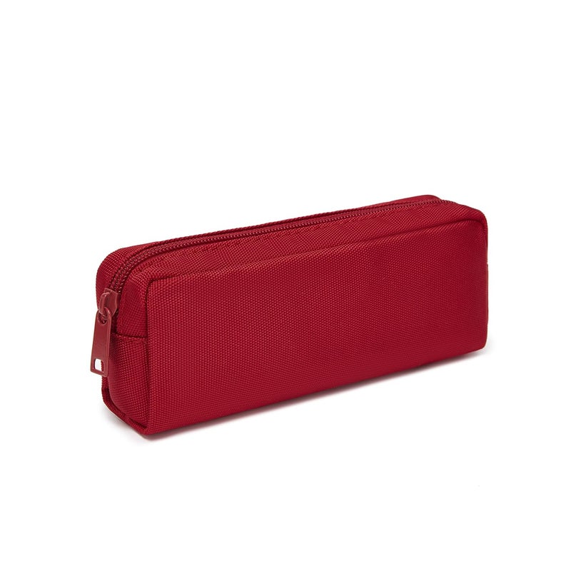 YONBEN Multi Color Zipper Pencil Pouch Pen Bag Canvas Pencil Case Stationary Bag Red - Image 2