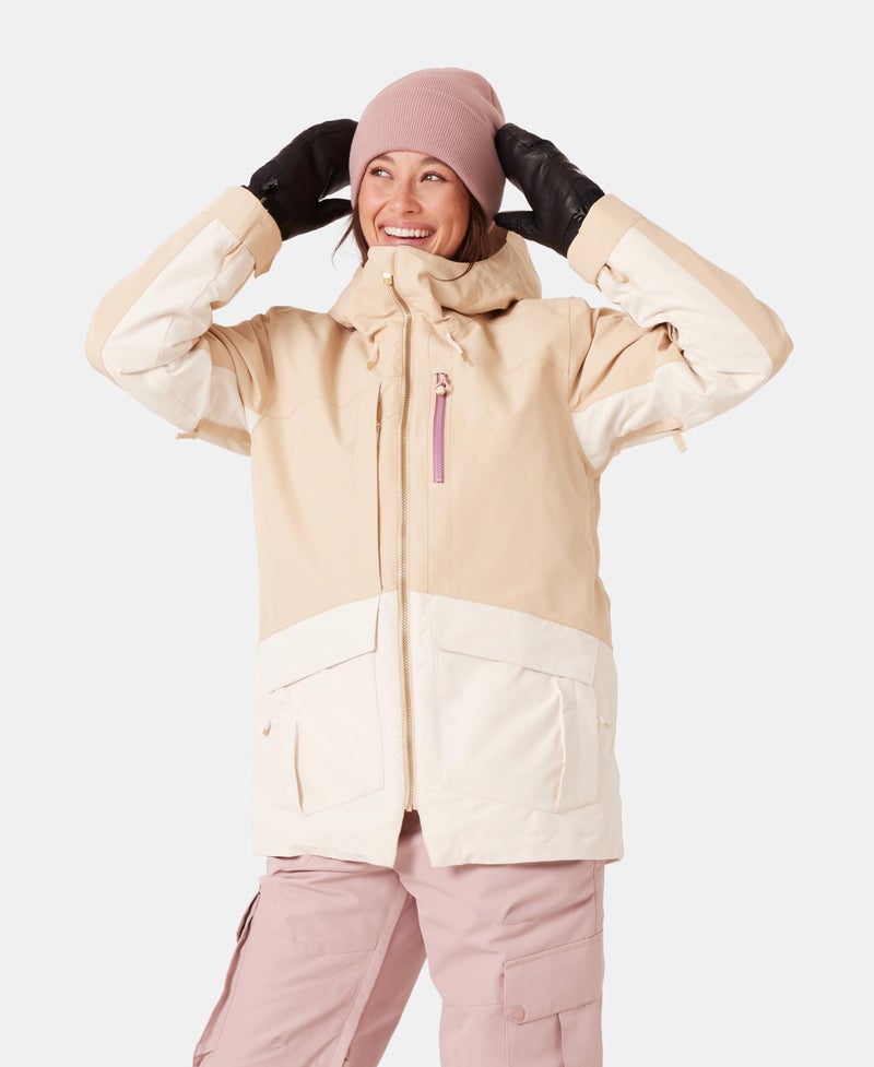 Roxy Women's Incline Parka Jacket – 15K Waterproof, Insulated, PFAS-Free, HYDROSMART Collar, Desert Combo, Medium - Image 2