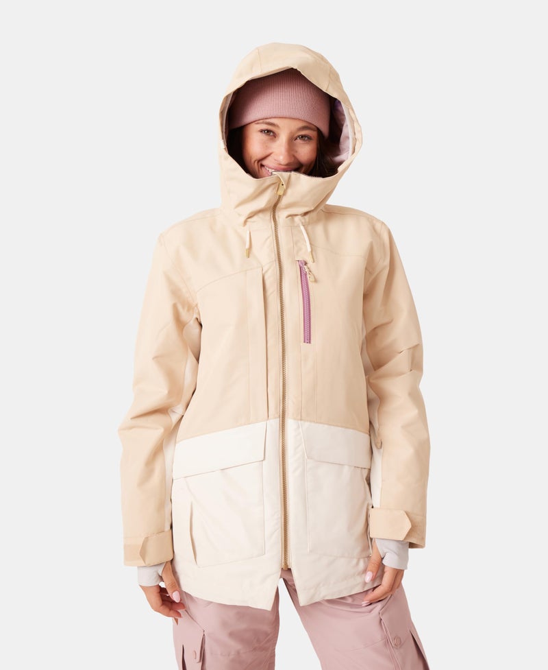 Roxy Women's Incline Parka Jacket – 15K Waterproof, Insulated, PFAS-Free, HYDROSMART Collar, Desert Combo, Medium - Image 3