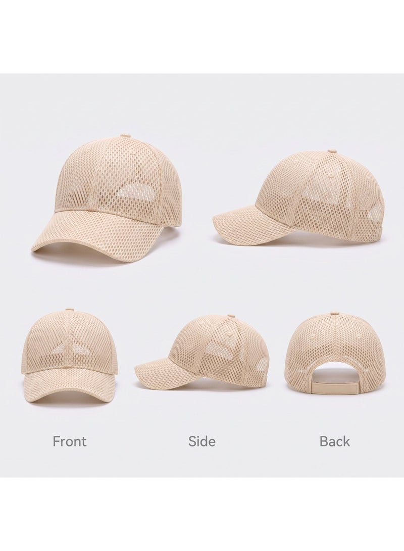IceZone Breathable Mesh Baseball Cap for Sports and Outdoors - Cream - Image 3