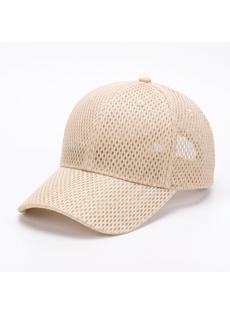 IceZone Breathable Mesh Baseball Cap for Sports and Outdoors - Cream - Image 1