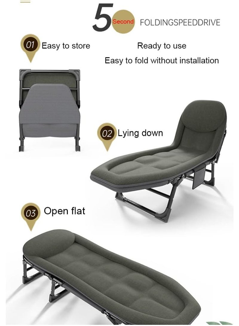 DubaiGallery Folding Sun Lounger, Garden Lounger, Deck Chair with Storage Bag, Padded Camping Bed - Image 4