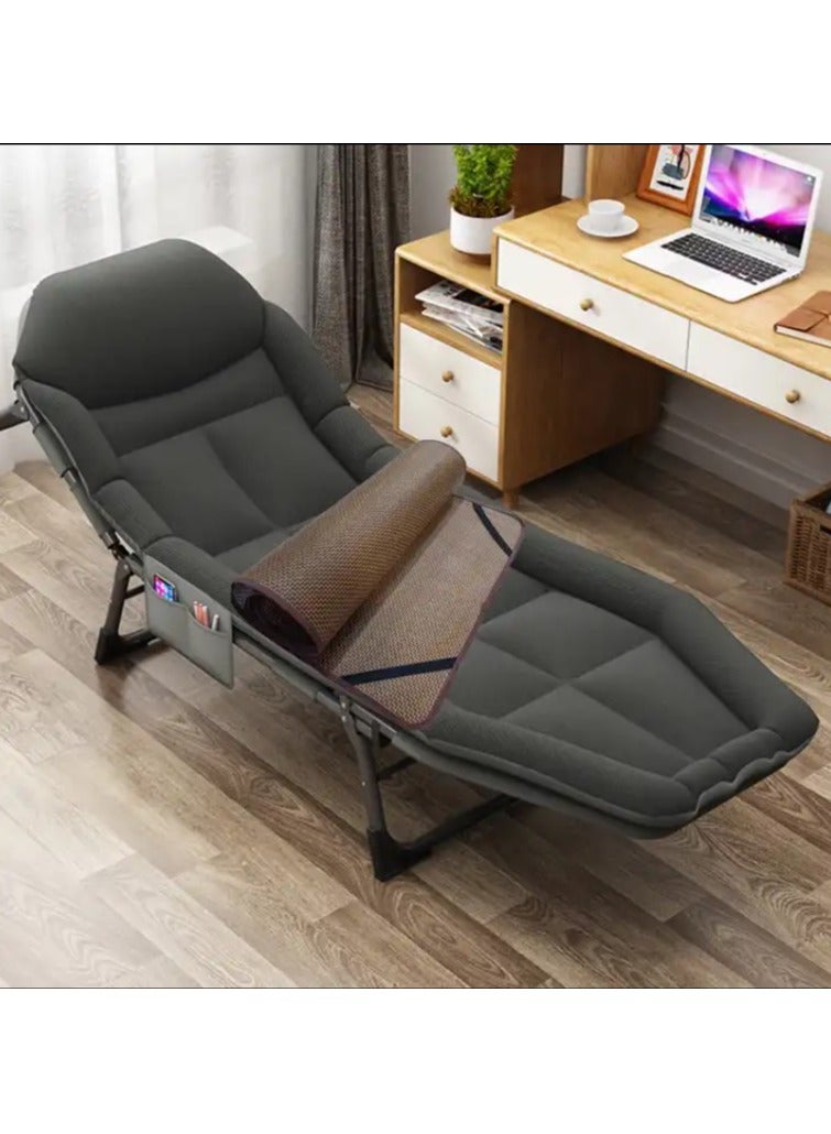 DubaiGallery Folding Sun Lounger, Garden Lounger, Deck Chair with Storage Bag, Padded Camping Bed - Image 2