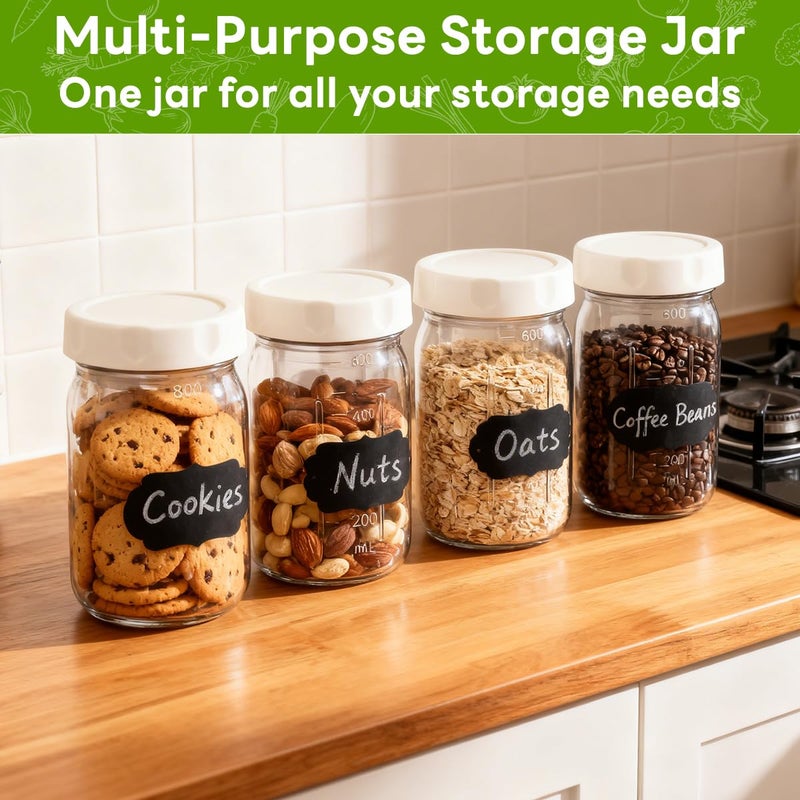 JUNLIN 4 Pack Glass Salad Jars, 32oz Meal Prep Salad Jar with 4 Forks, Leakproof Salad Container with Separate Wet/Dry Dressing Cups for Home, Office and Outdoor - Image 5
