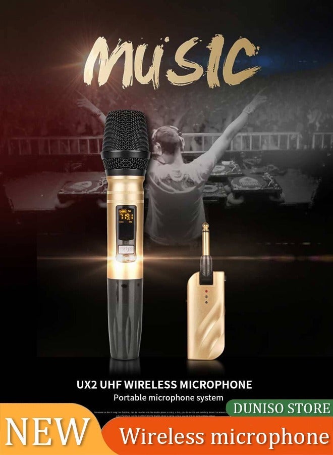 DUNISO Wireless Microphone, Professional Noise Canceling  Rechargeable Handheld Wireless Microphone with USB Receiver, ,Singing, DJ,High Vocal Quality,Plug and Play - Image 1