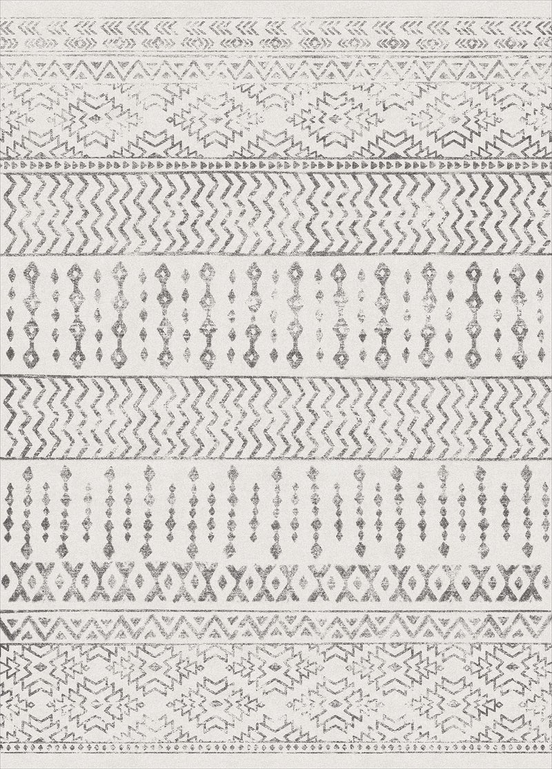 Art&Tuft 3x5 Rug  Super Soft Ultra-Thin Moroccan Washable Rug  Anti-Slip Backing Rugs for Living Room  Foldable Geometric Machine Washable Area Rug(3'x5'  Ivory) - Image 2