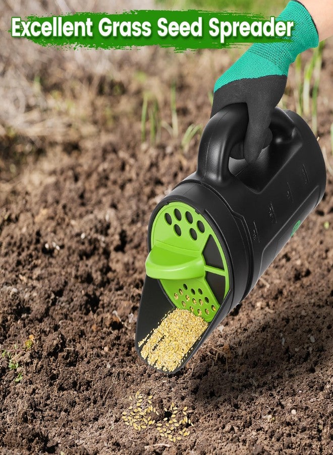 Bacetuao Hand Spreader Shaker, Multiple Adjustable Opening Sizes for All Purpose for Grass Seed, Fertilizer & Earth Food, Snow Salt, Ice and Snow Melt - Up to 80 Oz - Image 3