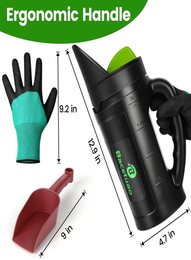 Bacetuao Hand Spreader Shaker, Multiple Adjustable Opening Sizes for All Purpose for Grass Seed, Fertilizer & Earth Food, Snow Salt, Ice and Snow Melt - Up to 80 Oz - Image 2