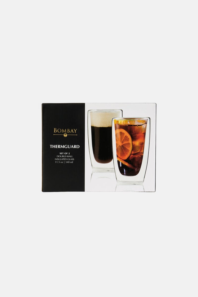 Bombay 2 Pieces Thermguard Double-Wall Insulated Glass 340ml, Transparent - Image 2