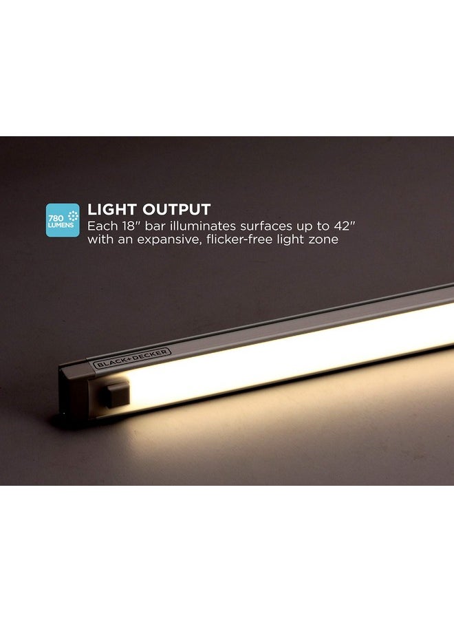BLACK+DECKER - Leduc181Ck Dimmable Linkable Led Shop Light With Motion Sensor And Magnetic Option, 10.5W, 780 Lumens, 4000K, 18", Cool White - Image 1