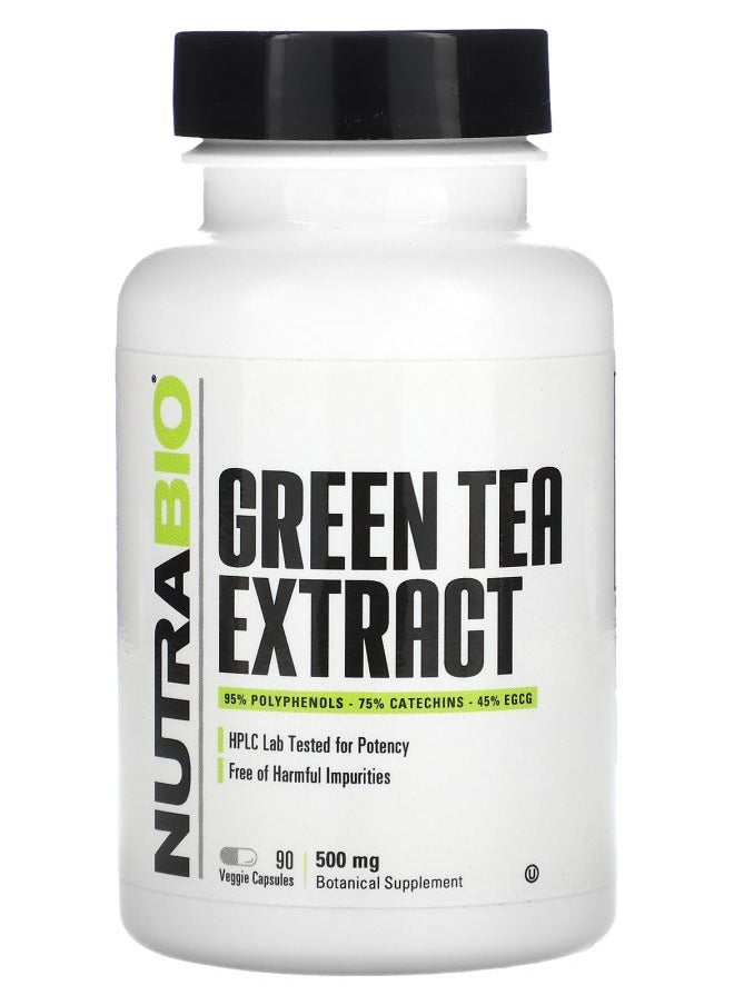 NutraBio Green Tea Extract 500 mg 90 Veggie Capsules 