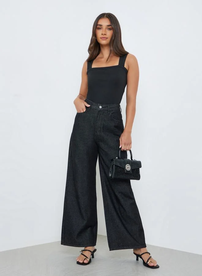 Styli Women Square Neck Sleeveless Bodysuit