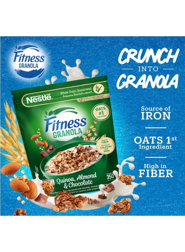 Nestle Fitness Granola Cereal Bag in Quinoa, Almond & Chocolate (350g) - Image 2