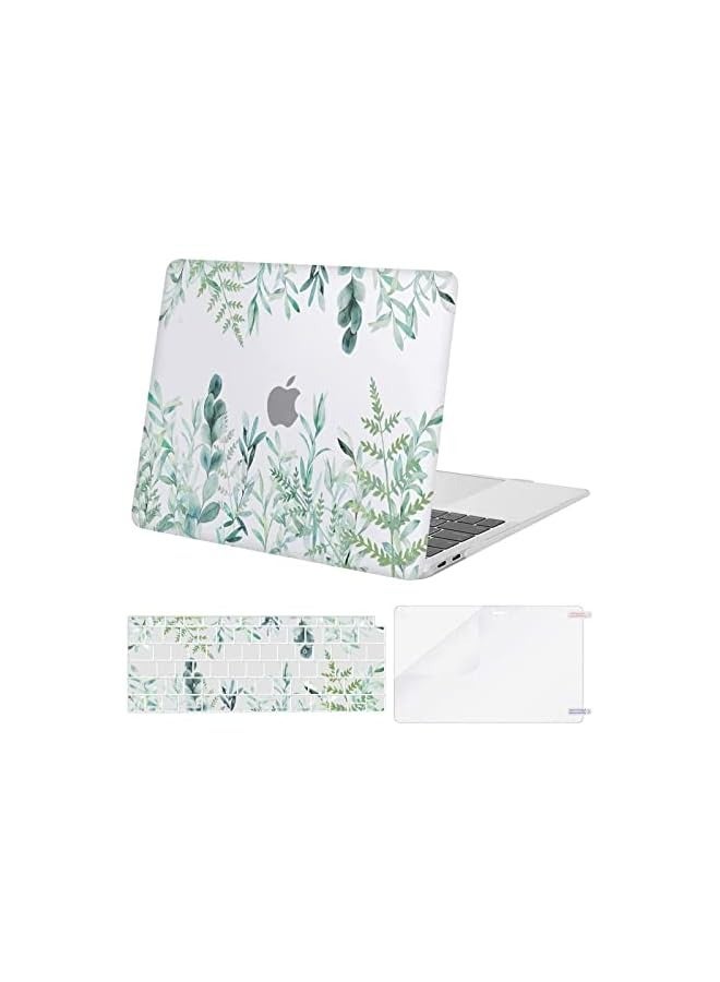 Mosiso Compatible with MacBook Air 13 inch Case 2022 2021 2020 2019 2018 Release A2337 M1 A2179 A1932 Retina Display Touch ID, Plastic Plants Hard Shell&Keyboard Cover&Screen Protector, Transparent  - Image 1