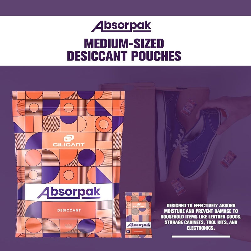 CILICAnT Absorpak مزيل الرطوبة 5 جرام 200 كيس هلام السيليكا مزيل الرطوبة I كيس ماص للرطوبة للمنزل السيارات الأجهزة الإلكترونية خزائن الأحذية I ماص أبيض يمنع العفن والفطريات - Image 2