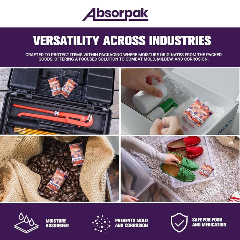 CILICAnT Absorpak مزيل الرطوبة 5 جرام 200 كيس هلام السيليكا مزيل الرطوبة I كيس ماص للرطوبة للمنزل السيارات الأجهزة الإلكترونية خزائن الأحذية I ماص أبيض يمنع العفن والفطريات - Image 4