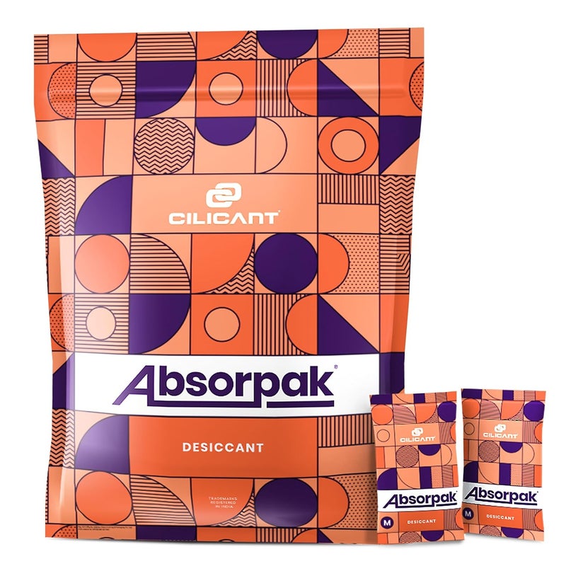 CILICAnT Absorpak مزيل الرطوبة 5 جرام 200 كيس هلام السيليكا مزيل الرطوبة I كيس ماص للرطوبة للمنزل السيارات الأجهزة الإلكترونية خزائن الأحذية I ماص أبيض يمنع العفن والفطريات - Image 1