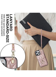 Excefore Wallet Case Compatible with iPhone 15 Pro Max, Premium Leather Phone Case, Small Fragrance Crossbody Bag Mobile Phone Case, Card Storage Can be Inserted, Pink  - Image 4