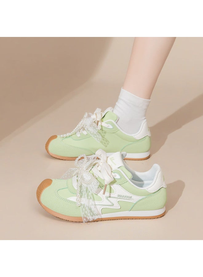 Women's Soft Sole Ballet Style Casual Sports Shoes Wxy5237z White Nut Green (with Accessories) Size 37 - Image 3