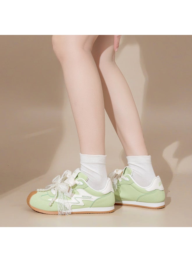 Women's Soft Sole Ballet Style Casual Sports Shoes Wxy5237z White Nut Green (with Accessories) Size 37 - Image 2