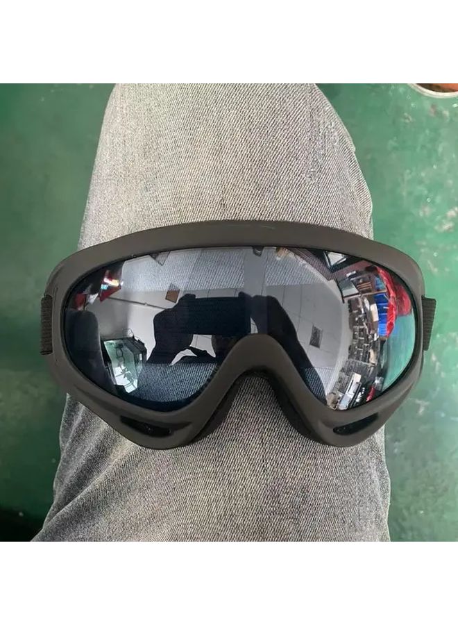 Unisex PTU Frame PC Lenses Glasses Black Frame Pure Blue Sheet Scratch Resistant - Image 1