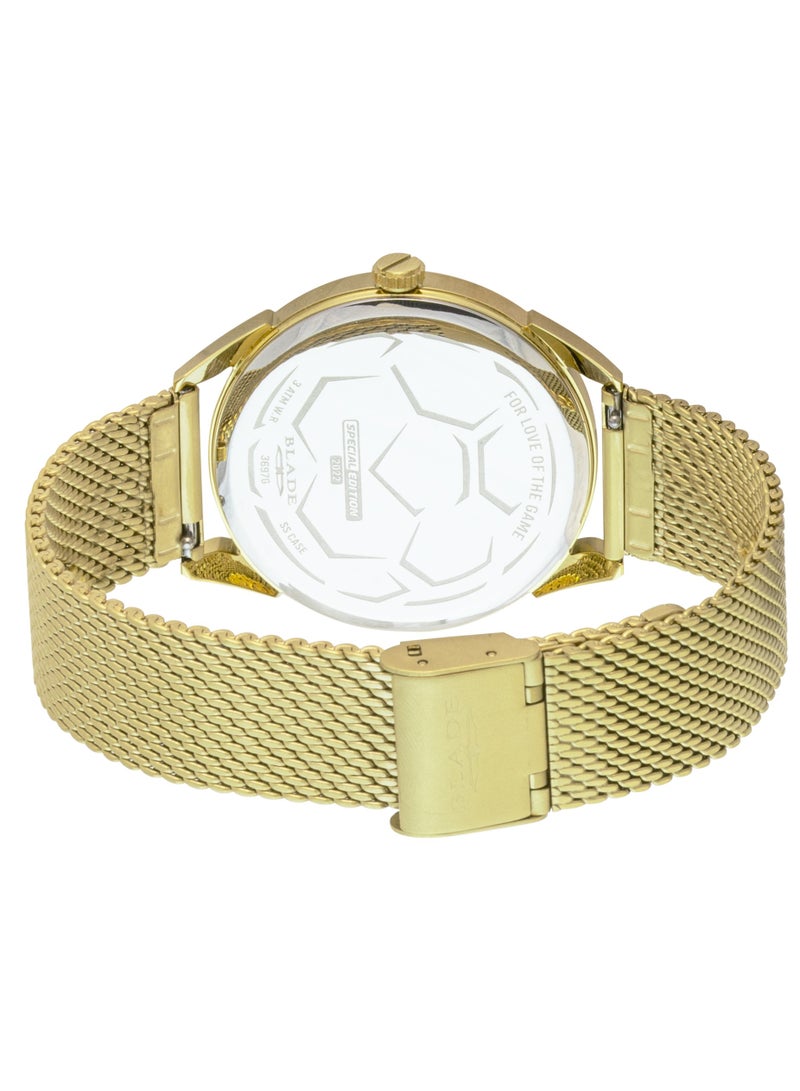 BLADE Retro SS-Futbol Gold 3697G2GWG SS Case & Band 3-Hands Unisex Watch - Image 4