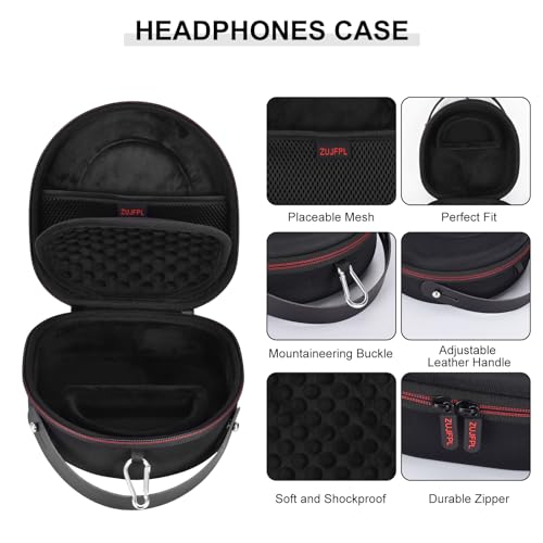 ZUJFPL EVA Hard Case Compatible with JBL Tune 710BT / 720BT / 770NC, and Sony WH-CH710N/WH-CH720N/WH-CH702N Noise Canceling Wireless Headphones, Premium Travel Protective Storage Bag - Black - Image 3