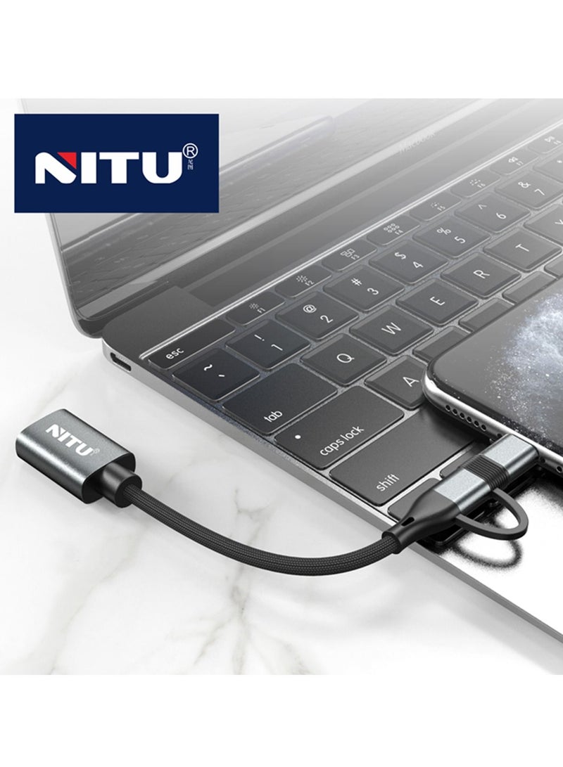 نيتو NITU OTG CABLE 2 IN 1 MICRO+TYPE-C USB 3.0 SUPER FAST DATA SYNC - Image 2