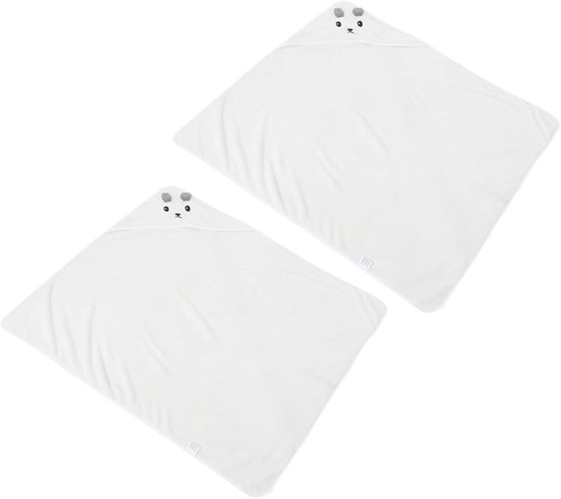 قطعتان من مناشف الحمام ذات قلنسوة من الفرو المرجاني بتصميم حيواني، رداء حمام معطف للأطفال حديثي الولادة - Image 2