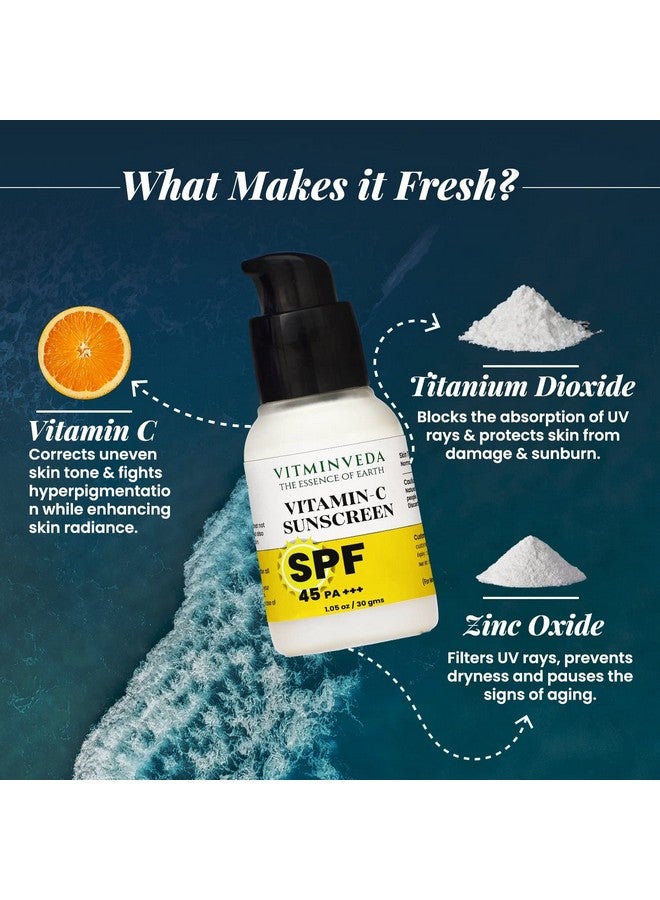 VITMINVEDA Sunscreen SPF 45 PA+++ | Lightweight With Multi-Vitamins, No White Cast, Broad Spectrum | 30 ml - Image 3
