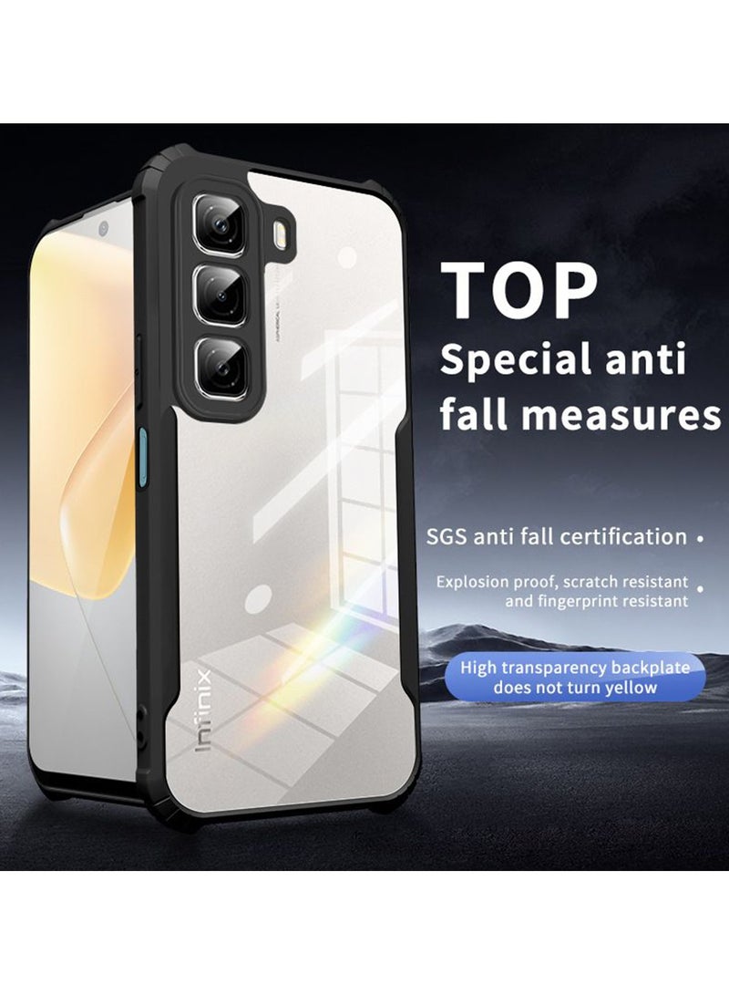 SanHu for Infinix Hot 60 5G Case, Ultra Thin Lightweight, Soft TPU Bumper, Acrylic Clear Back Cover Infinix Hot 60 5G, Black