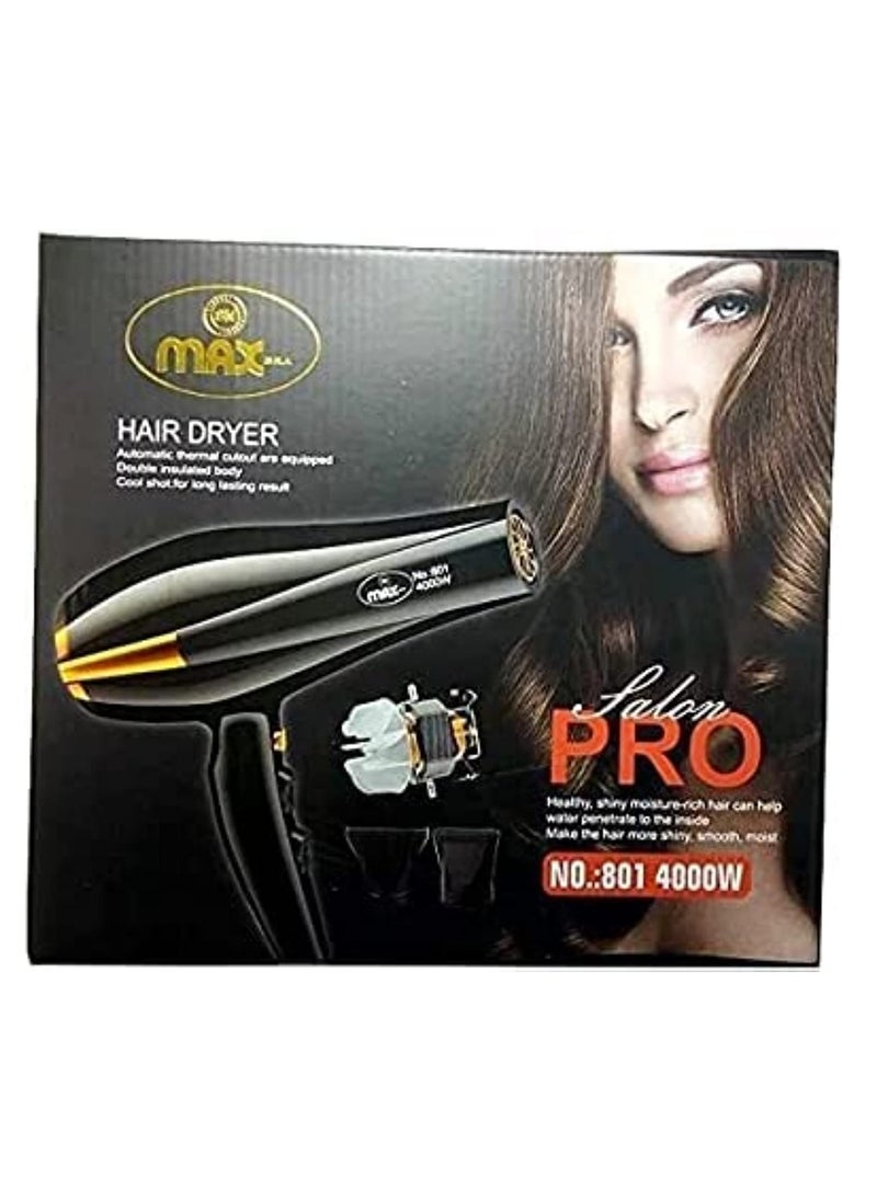 Max Hair Dryer: MAX-801, by Max, Black, 3000.0 Watt  - Image 5