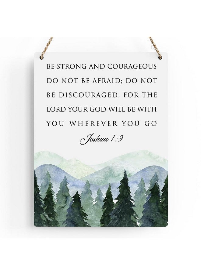 BELLOWDEER ديكور بيلودير الملهم كن قويًا وشجاعًا يشوع 1:9 آية الكتاب المقدس لافتة خشبية معلقة هدية مسيحية للأطفال الفتيات الأولاد غرفة الأطفال غرفة المراهقين فن الجدار 8 × 10 بوصات - Image 1