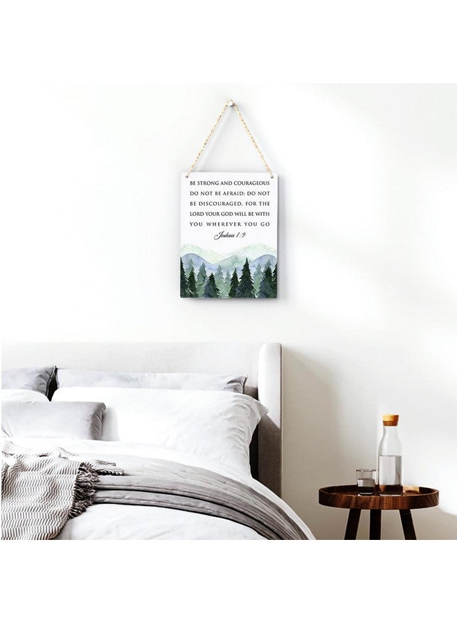 BELLOWDEER ديكور بيلودير الملهم كن قويًا وشجاعًا يشوع 1:9 آية الكتاب المقدس لافتة خشبية معلقة هدية مسيحية للأطفال الفتيات الأولاد غرفة الأطفال غرفة المراهقين فن الجدار 8 × 10 بوصات - Image 3