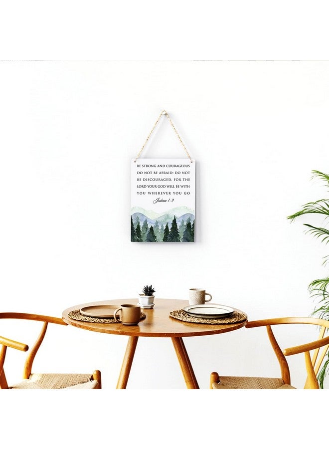 BELLOWDEER ديكور بيلودير الملهم كن قويًا وشجاعًا يشوع 1:9 آية الكتاب المقدس لافتة خشبية معلقة هدية مسيحية للأطفال الفتيات الأولاد غرفة الأطفال غرفة المراهقين فن الجدار 8 × 10 بوصات - Image 4