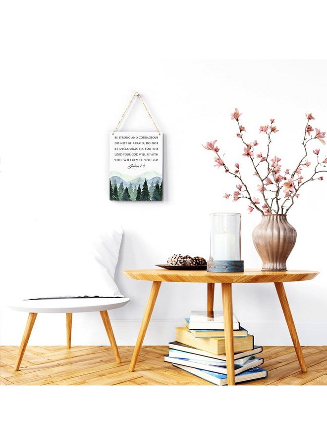 BELLOWDEER ديكور بيلودير الملهم كن قويًا وشجاعًا يشوع 1:9 آية الكتاب المقدس لافتة خشبية معلقة هدية مسيحية للأطفال الفتيات الأولاد غرفة الأطفال غرفة المراهقين فن الجدار 8 × 10 بوصات - Image 2