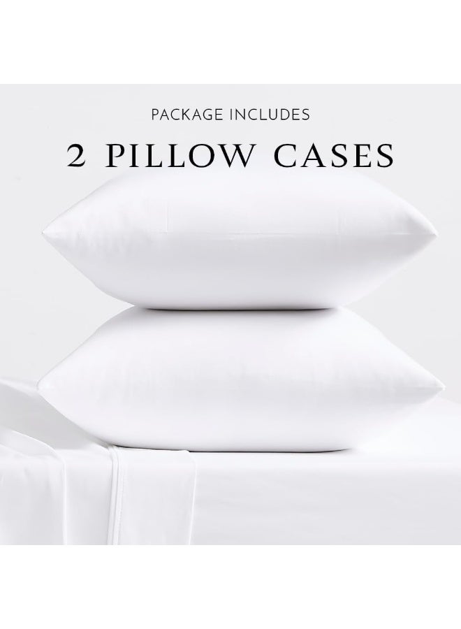 Linen Closet Egyptian Cotton Arctic White Standard Pillow Case  - Image 2