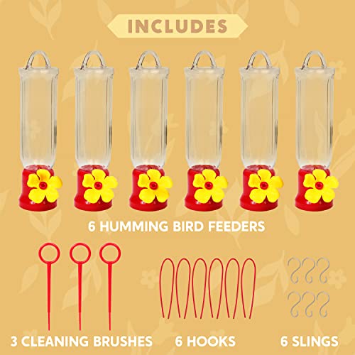 JOIEDOMI Set of 6 Mini Hummingbird Feeders with Hanging Wires, Transparent Outdoor Humming Bird Feeder Set with 3 Cleaning Brush for Patio, Outside, Lawn, Backyard, Garden, Easy to Clean - Image 5