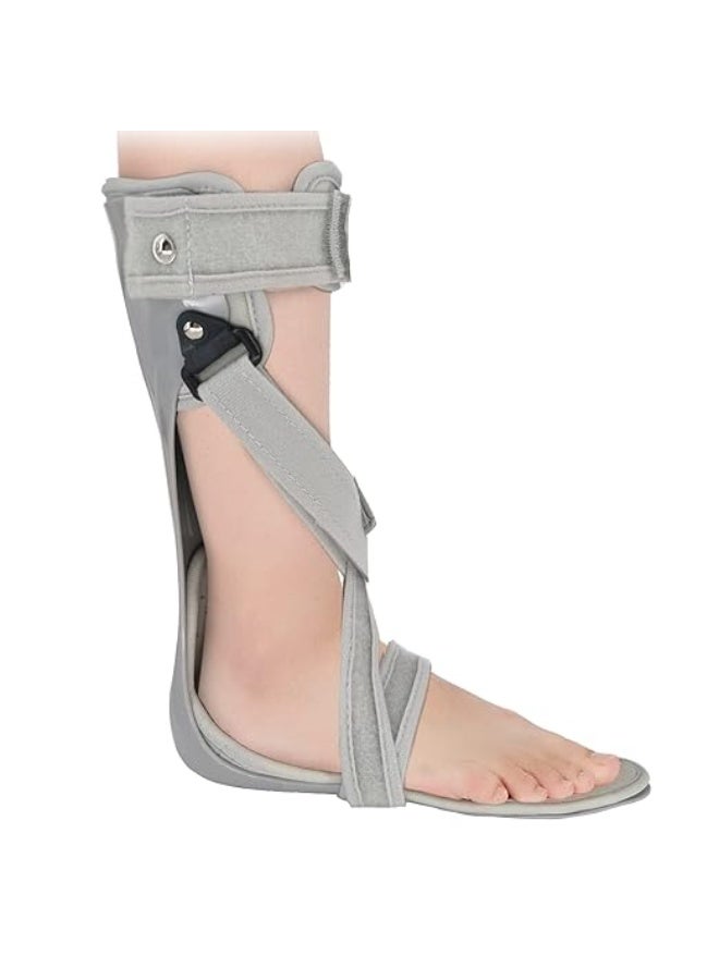 Upgraded Ankle Orthosis (AFO) Foot Drop Brace Splint, can be used while walking or sleeping with shoes on, keeping the foot at a right angle. Suitable for foot drop, stroke, hemiplegia, tendon and calf stretching (grey). - Image 1