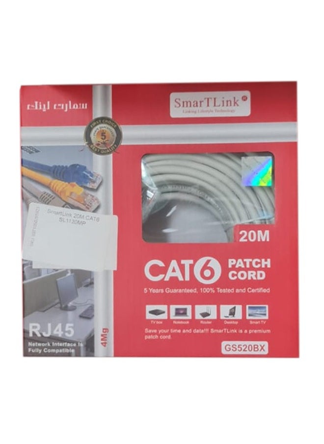 SmarTLink CAT6 Super High Quality Extension Wire Cable, 20M  - Image 2