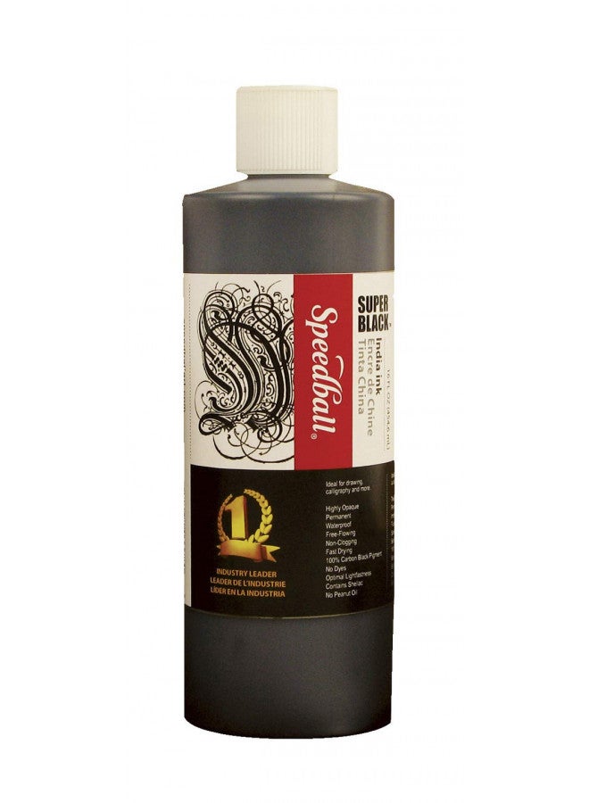 Speedball - 3378 Super Black India Ink, 1 Pint - 404696 - Image 1