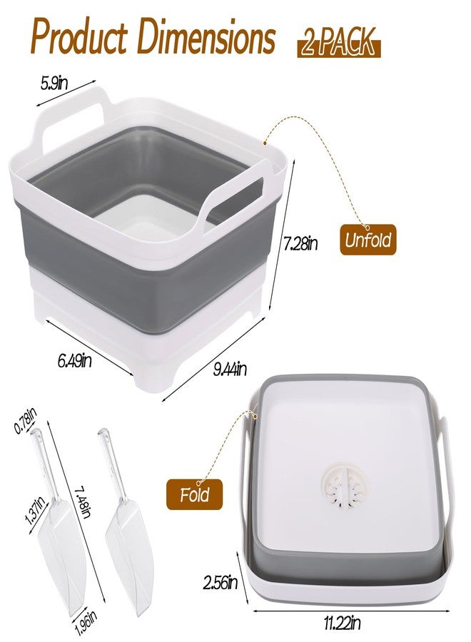 Wenceda 2 Pack Ice Buckets for Parties, Foldable Beverage Tub with Scoop, Collapsible Ice Bucket for Wine Beer Champagne, Beer Ice Buckets Drink Cooler, Space Saving Ice Storage Tub Ice Cube Bin (2 * 8.5L) - Image 2