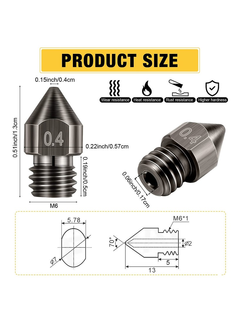 KASTWAVE 37 Pcs 3D Printer Nozzle Cleaning Kit, Hardened Steel Stainless Steel and Brass Mk8 Extruder Nozzles 0.2mm, 0.4mm, 0.5mm, 0.6mm, 0.8mm, 1.0mm - Image 2
