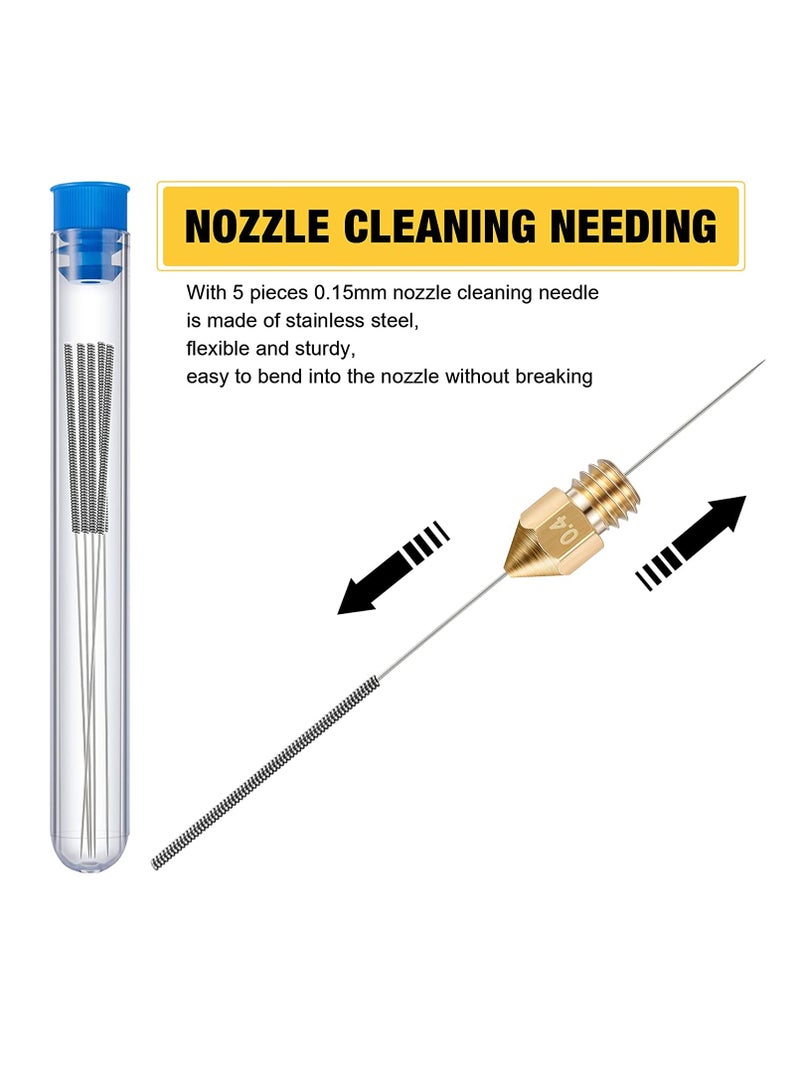 KASTWAVE 37 Pcs 3D Printer Nozzle Cleaning Kit, Hardened Steel Stainless Steel and Brass Mk8 Extruder Nozzles 0.2mm, 0.4mm, 0.5mm, 0.6mm, 0.8mm, 1.0mm - Image 4