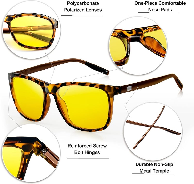 KANASTAL Polarized Sunglasses for Men Women, Classic Square Sports Sun Glasses Driving, Fashion Shades for Womens UV400 Protection Fishing Outdoor Cycling Activities - Image 4