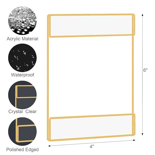 Bolidery Acrylic Picture Frames 4x6 Set of 6,Gold Photo Frames Collage Wall Decor,No Drilling 4x6 Floating Hanging Picture Frames for Home, School, Office - Gold Color - Image 4