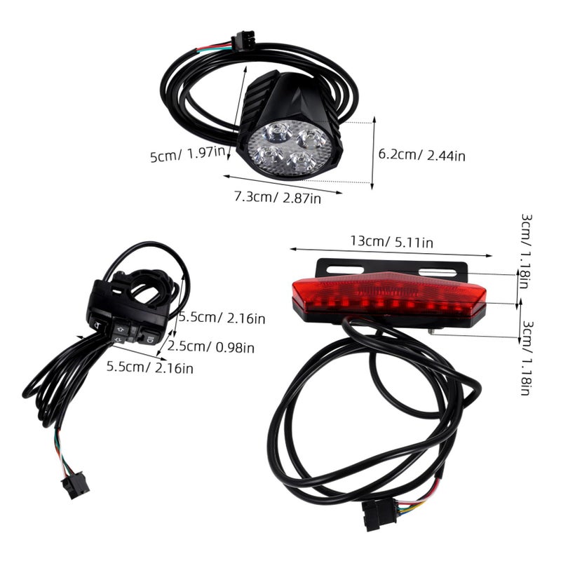 Alipis Led Bicycle Light Set With Tail Lights Brake Turn Signals And Horn - Image 3