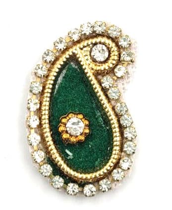 Applique PatchesKundan PatchesDecorative Patches Green Embroidery Mango Keri Shaped Buti for Clothes Saree Blouse Dress Decoration Butti Patches 25 Pieces  - Image 3